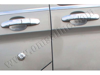 Накладки на 4 дверные ручки 8 штук и накладка на замок Omsa_Line для Ford Tourneo Custom/Transit Custom 2013-2021