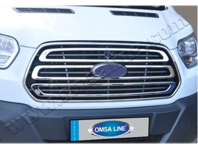 Накладки на решетку радиатора и окантовка 5 частей Omsa_Line для Ford Transit 2014-2021