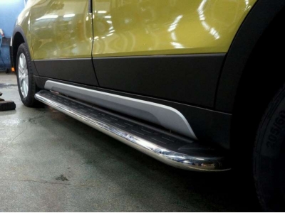 Пороги алюминиевые Ring для Hyundai Tucson/Kia Sportage 2015-2021