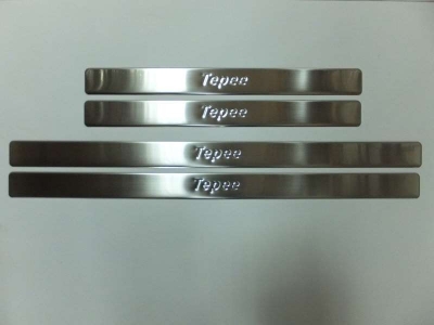 Накладки на дверные пороги 4 штуки для Peugeot Partner Tepee № 5723091