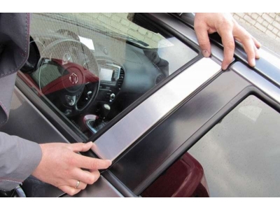 Накладки на внешние стойки дверей из алюминия 4 части Alu-Frost для Mazda 6 2012-2015