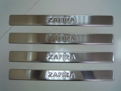 Накладки на дверные пороги 4 штуки Omsa_Line для Opel Zafira 2005-2012