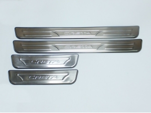 Накладки на дверные пороги с логотипом для Hyundai Creta № 37780