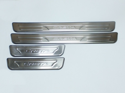 Накладки на дверные пороги с логотипом JMT для Hyundai Creta 2016-2021