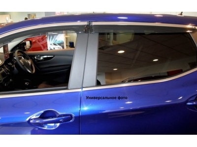 Дефлекторы окон с нержавеющим молдингом Wind для Mazda CX-5 2011-2021