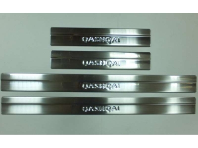 Накладки на дверные пороги 4 штуки Omsa_Line для Nissan Qashqai+2 2010-2014