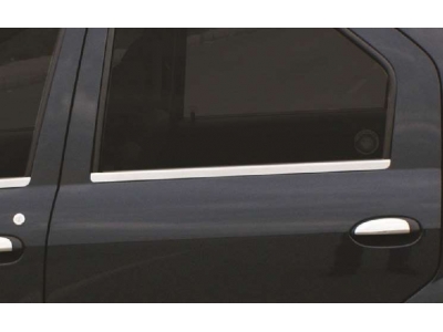 Молдинги на стекла дверей 4 части Omsa_Line для Renault Logan 2004-2015