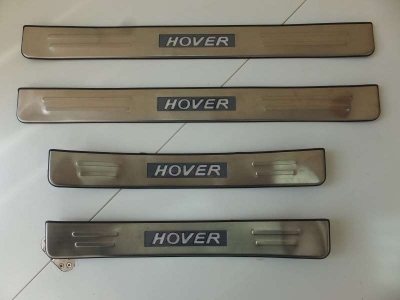 Накладки на дверные пороги JMT с логотипом и LED подсветкой для Great Wall Hover H3/H5/H6 2010-2015