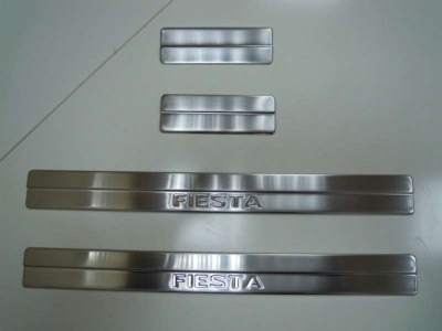 Накладки на дверные пороги 4 штуки Omsa_Line для Ford Fiesta 2008-2014