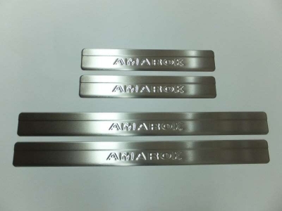 Накладки на дверные пороги 4 штуки Omsa_Line для Volkswagen Amarok 2010-2016 7535091