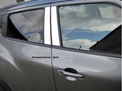 Накладки на внешние стойки дверей из алюминия 4 части Alu-Frost для Renault Duster 2011-2021