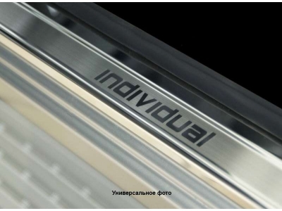 Накладки на внутренние пороги с надписью 4 штуки Alu-Frost для Toyota Yaris 2011-2021