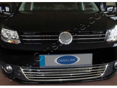 Накладки и окантовка на решетку воздухозаборника 5 частей Omsa_Line для Volkswagen Caddy 2010-2015
