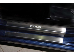 Накладки на внутренние пороги с надписью 8 штук Volkswagen Polo № 08-0995