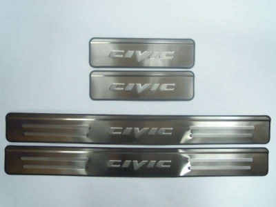 Накладки на дверные пороги JMT с логотипом для Honda Civic 2006-2012
