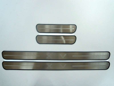 Накладки на дверные пороги JMT с логотипом для Subaru XV 2011-2017
