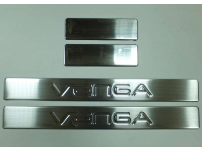 Накладки на дверные пороги 4 штуки Omsa_Line для Kia Venga 2011-2018