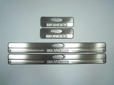 Накладки на дверные пороги JMT с логотипом для Ford Mondeo 2010-2015