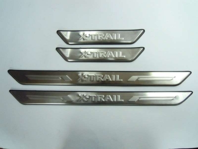 Накладки на дверные пороги JMT с логотипом для Nissan X-Trail T31 2007-2015