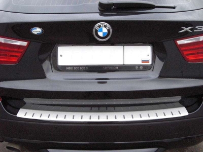 Накладка на задний бампер профилированная с загибом BMW X3 № 25-4030