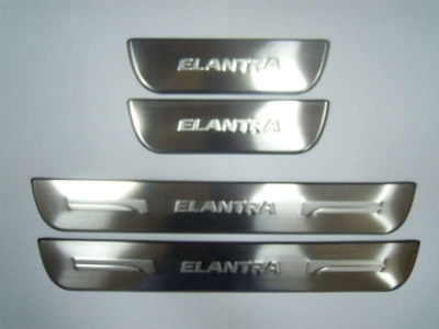 Накладки на дверные пороги JMT с логотипом для Hyundai Elantra 2010-2015