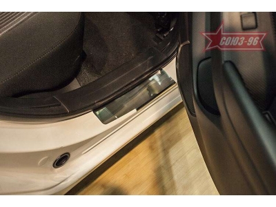 Накладки на пороги без логотипа 4 штуки Союз96 для Mazda 3 2013-2018