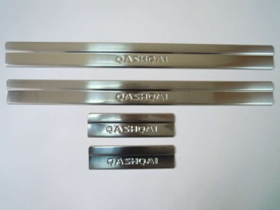 Накладки на дверные пороги 4 штуки Omsa_Line для Nissan Qashqai 2007-2021