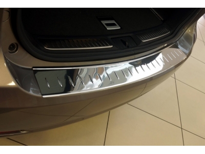 Накладка на задний бампер Croni с загибом шлифованная на Ford C-Max № FO02HZ1SP