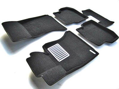Коврики текстильные 3D Euromat чёрные Original Lux на BMW 5 F10 № EM3D-001205
