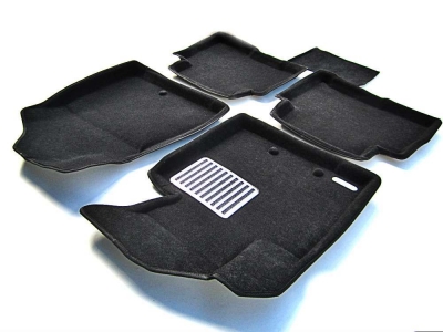 Коврики текстильные 3D Euromat чёрные Original Lux для Kia Sorento 2012-2020