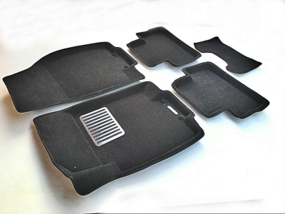 Коврики текстильные 3D Euromat чёрные Original Lux на Nissan Qashqai № EM3D-003722