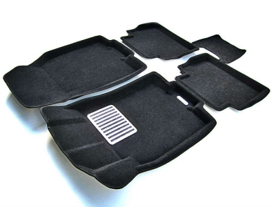 Коврики текстильные 3D Euromat чёрные Original Lux на Nissan X-Trail T32 № EM3D-003724