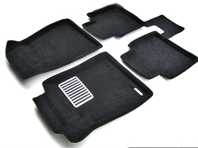 Коврики текстильные 3D Euromat чёрные Original Lux на Nissan Tiida/Sentra № EM3D-003726