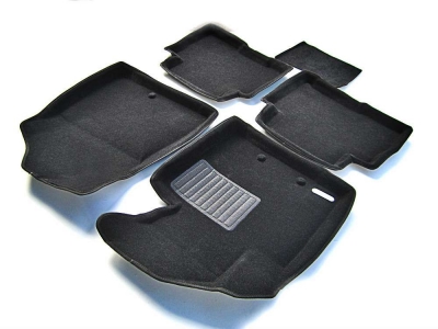 Коврики текстильные 3D Euromat чёрные Original Business на Kia Sorento № EMC3D-002919