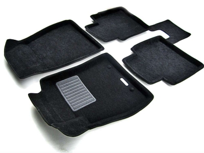 Коврики текстильные 3D Euromat чёрные Original Business на Nissan Tiida/Sentra № EMC3D-003726