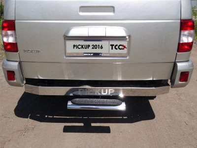 Фаркоп для УАЗ Пикап с нержавеющей накладкой ТСС для УАЗ Патриот Пикап 2015-2021