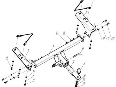 Фаркоп Бизон шар Е съемное крепление под американский квадрат для Acura RDX № FA 0856-E