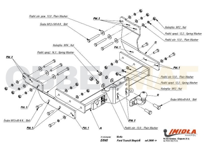 Фаркоп Имиола для авто с подножкой для Ford Transit 2000-2014