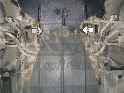 Защита картера и КПП Мотодор для 4,4 сталь 2 мм для BMW 5 № 00231