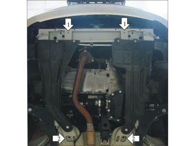 Защита картера и КПП Мотодор сталь 2 мм для Daewoo Nexia 1997-2003