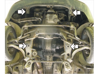 Защита картера двигателя Мотодор на седан сталь 2 мм для Audi A4 1994-2001