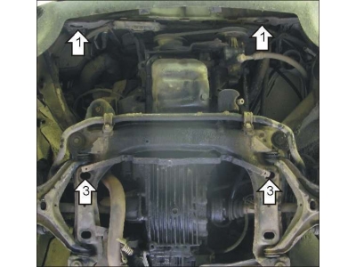 Защита картера двигателя Мотодор сталь 2 мм для Audi 80 1986-1995 00112
