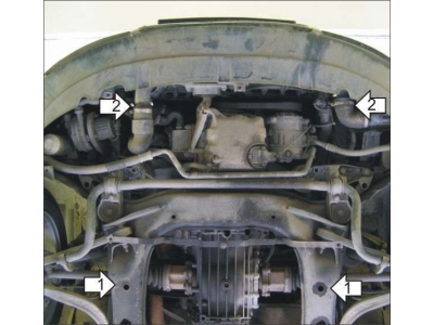 Защита картера двигателя Мотодор сталь 2 мм для Audi A4 2001-2007