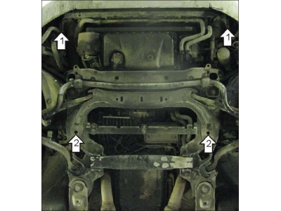 Защита картера двигателя Мотодор сталь 2 мм для Audi A8 2002-2005