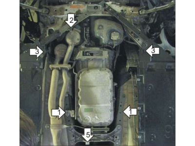 Защита картера и КПП Мотодор сталь 2 мм для BMW 3 2008-2012
