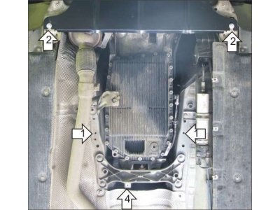 Защита КПП Мотодор сталь 2 мм для BMW 1/3 2004-2014