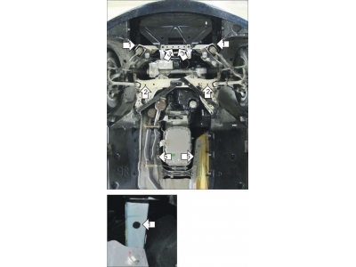 Защита картера, КПП, ГУР и рулевых тяг Мотодор сталь 2 мм для BMW 3 2008-2012