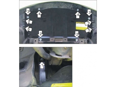 Защита радиатора Мотодор сталь 2 мм для BMW 3 2008-2012