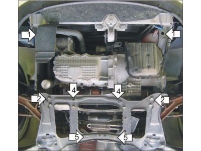 Защита картера и КПП Мотодор сталь 2 мм для Dodge Caravan/Chrysler Voyager 2000-2008