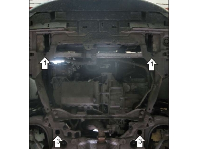 Защита картера и КПП Мотодор сталь 2 мм для Citroen C5 2008-2010